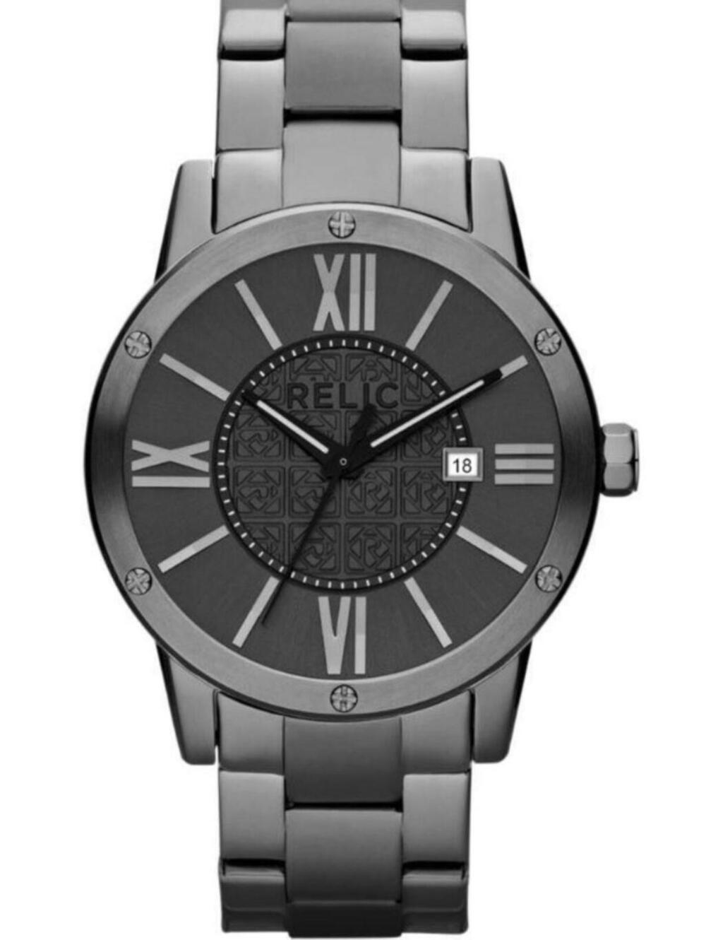 Fossil Relic Men's Analog Wristwatch Gray Metal Band